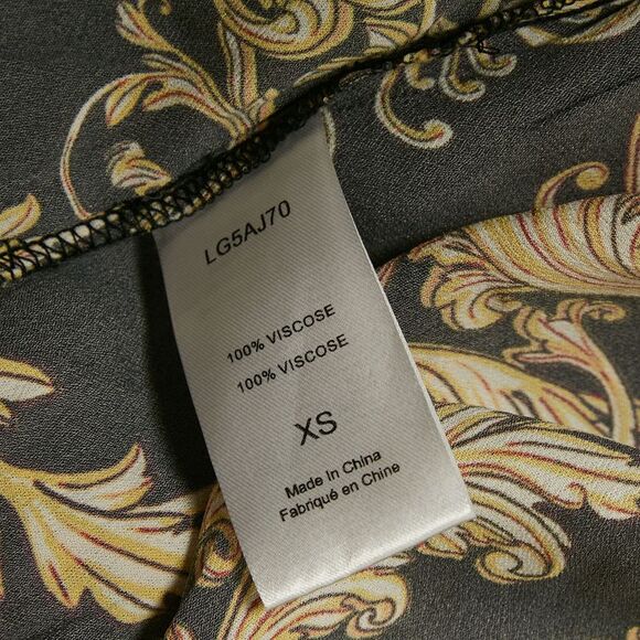 L'agence Black Baroque Print Geraldine Cover-Up Pants Xs - Picture 6 of 6